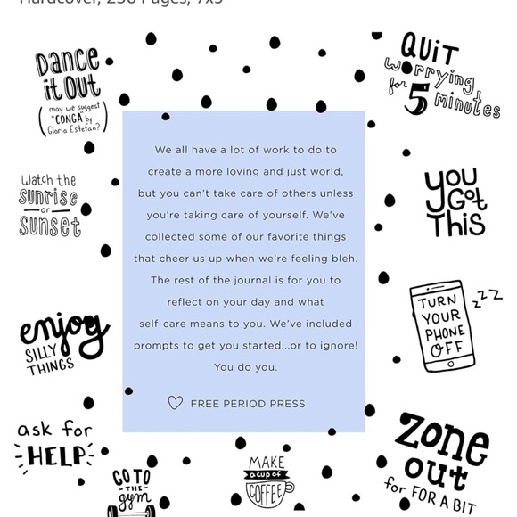 NWT Self Care Inspirational Journal, Large Hardcover, 256 Pages, 7x9 - Picture 4 of 6